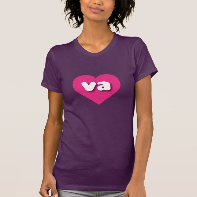 T-shirt Virgínia rosa quente - Eu adoro a va (Frente)