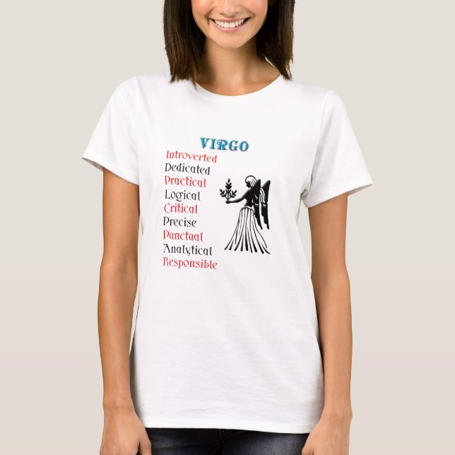 T-shirt Virgo Horoscope Sinal Zodiodato (Frente)