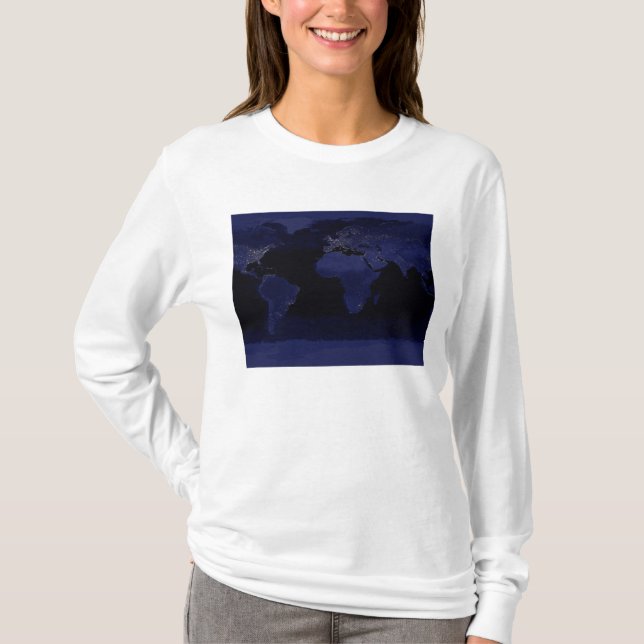 T-shirt Visão Global das Luzes da Cidade da Terra (Frente)