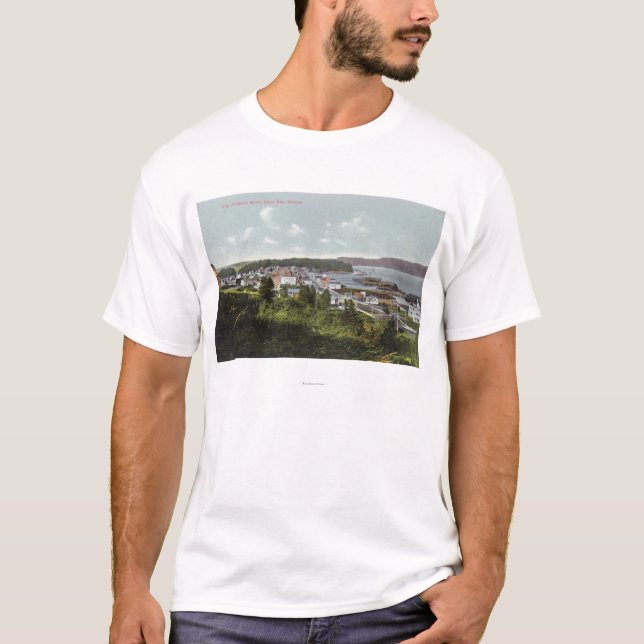 T-shirt Vista aérea da cidade e da baía dos Coos (Frente)
