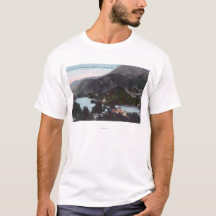 T-shirt Vista aérea do LakesMidlake azul, CA