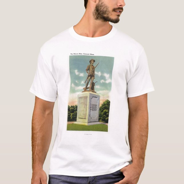 T-shirt Vista da estátua minúscula do homem (Frente)