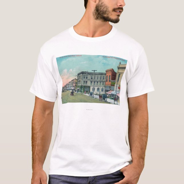 T-shirt Vista de quarto StreetSanta Rosa, CA (Frente)