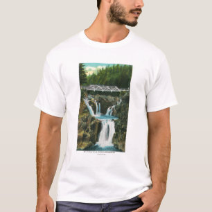 T-shirt Vista de quedas e de ponte da rocha da separação