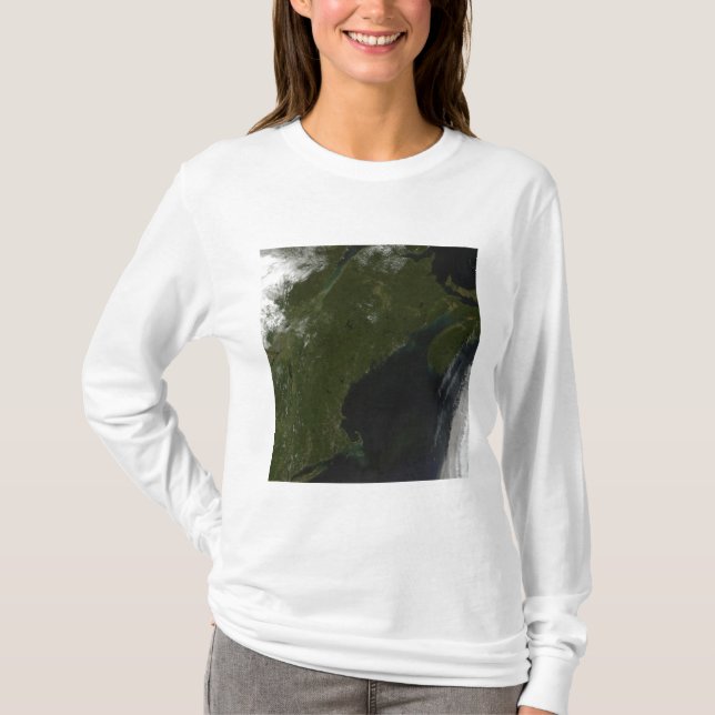 T-shirt Vista de satélite da Nova Inglaterra (Frente)