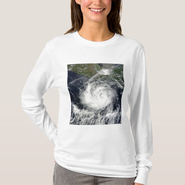 T-shirt Vista de satélite da tempestade tropical Darby (Frente)