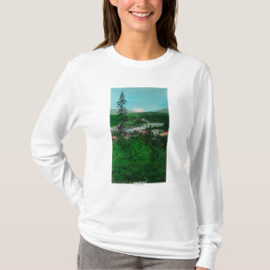 T-shirt Vista distante do pico e da cidade da geleira