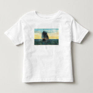 T-shirt Vista do castelo francês velho, 3 bandeiras de