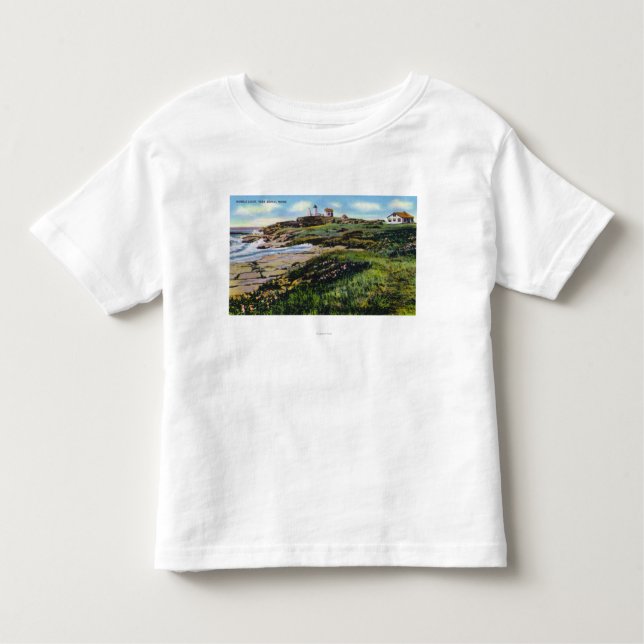 T-shirt Vista do farol do Nubble da praia de York (Frente)