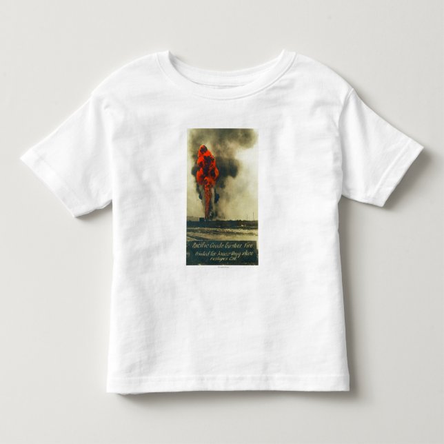 T-shirt Vista do Gusher bruto pacífico FireFellows, CA (Frente)