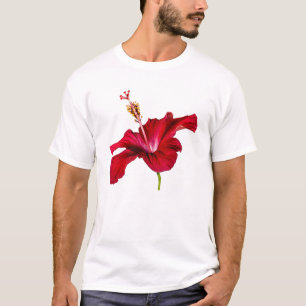 T-shirt Vista do Lado do Flor Red Hibiscus