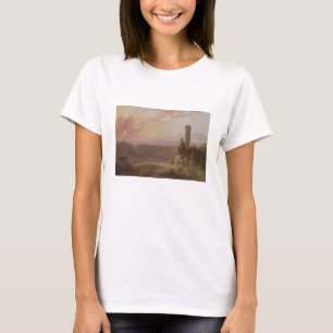 T-shirt Vista do lago Nemi no por do sol