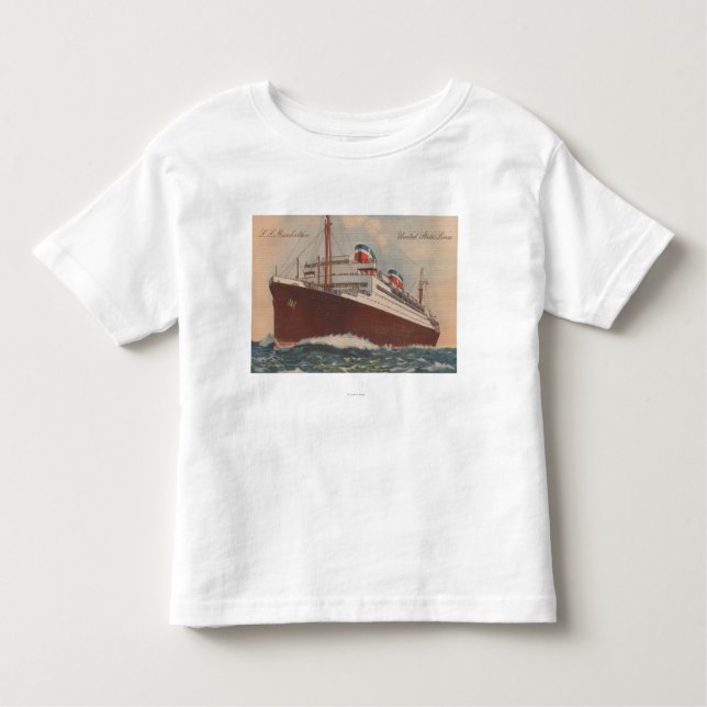 T-shirt Vista do navio de cruzeiros de S.S. Manhattan (Frente)
