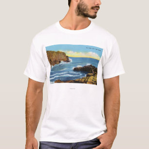 T-shirt Vista do penhasco da cabeça calva na praia de Yor