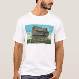 T-shirt Vista exterior da casa de bloco do período