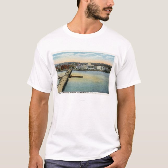 T-shirt Vista geral da ponte do MIT e do Harvard, (Frente)