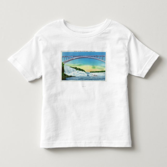 T-shirt Vista geral das quedas e do arco-íris (Frente)