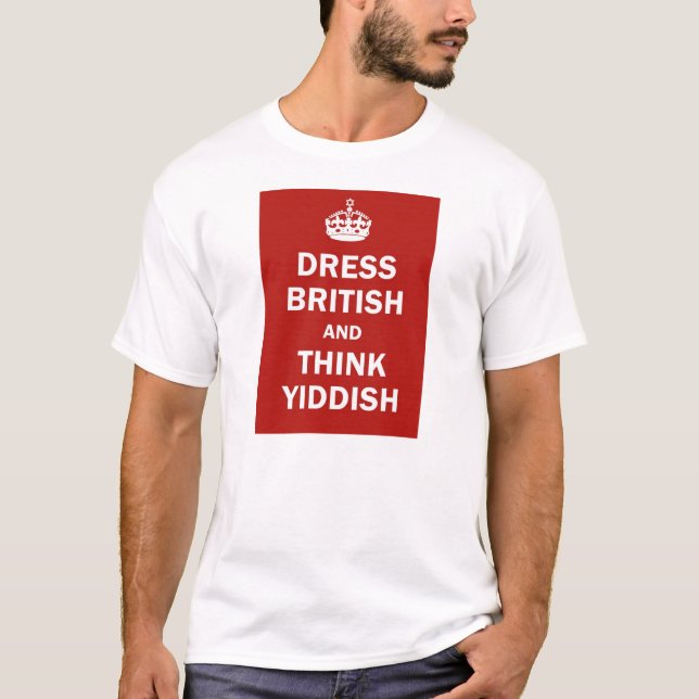 T-shirt Vista Ingleses e pense o Yiddish (Frente)