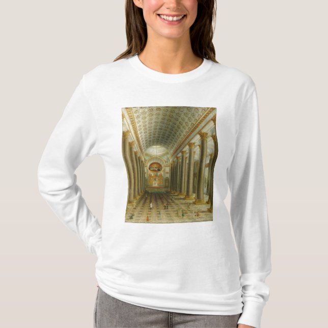 T-shirt Vista interior da catedral de Kazan (Frente)