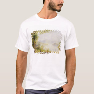 T-shirt Vista no Rio Hudson, c.1840-45 (óleo no painel)