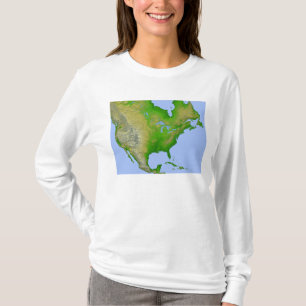T-shirt Vista topográfica de America do Norte