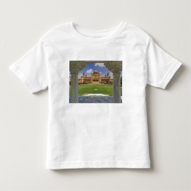 T-shirt Vista traseira do hotel Umaid Bhawan Palace, Jodjp (Frente)
