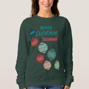 T-shirt Visto de Natal Ornamental Sweatshirt Personalizada