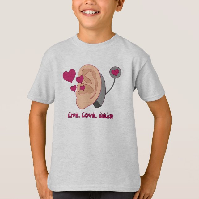 T-shirt Viva, ame, ouça os miúdos T (Frente)
