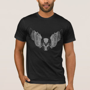 T-shirt voado cinza do crânio