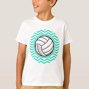 T-shirt Voleibol; Aqua Green Chevron