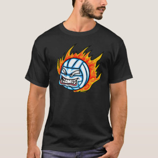 T-shirt voleibol flamejante