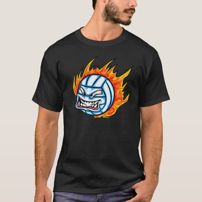 T-shirt voleibol flamejante (Frente)