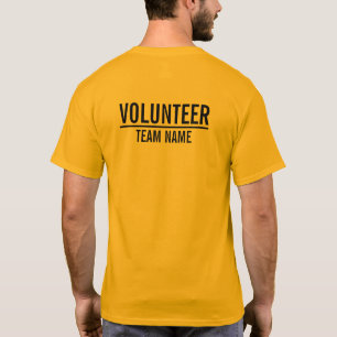 T-shirt Voluntário amarelo com nome feito sob encomenda d