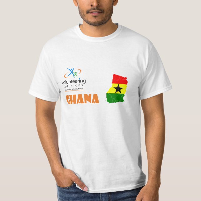 T-shirt voluntário de Ghana - oferecendo soluções (Frente)