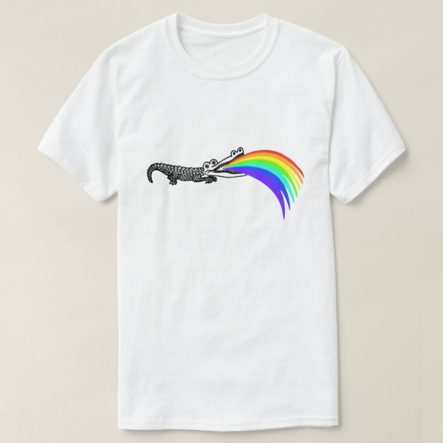 T-SHIRT VÔMITO DO GATOR RAINBOW DO GAY ALLIGAYTOR PERSONAL (Frente do Design)