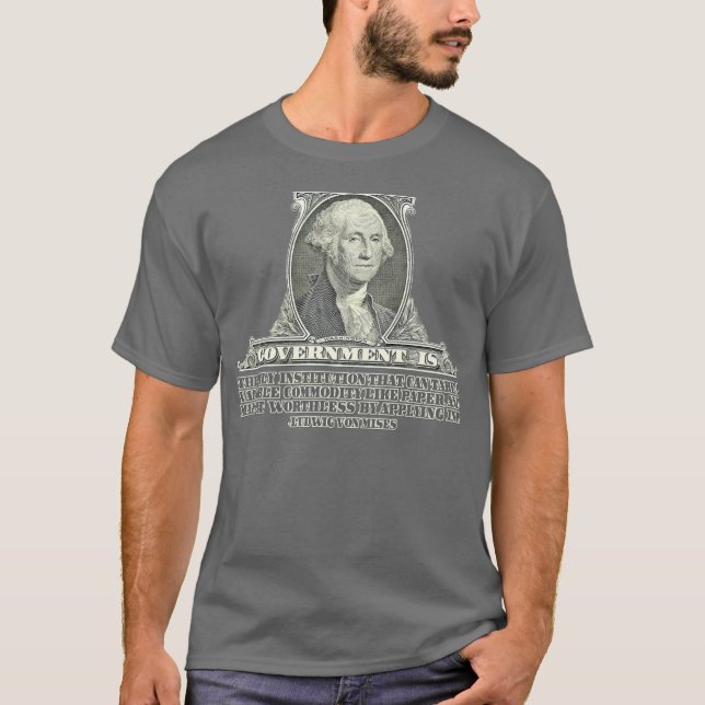 T-shirt Von Mises no papel moeda (Frente)