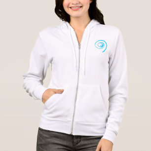 T-shirt Voo de mulher com Zip e Hoodie, Blue Twirl
