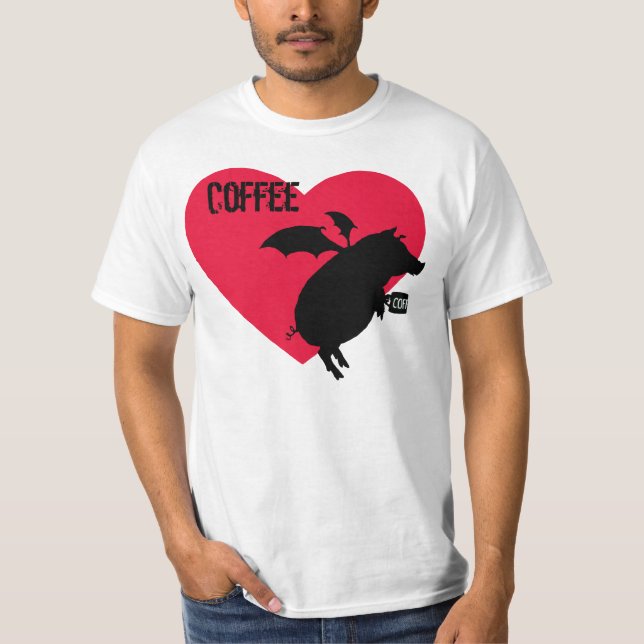 T-shirt Voo leitão com café (Frente)
