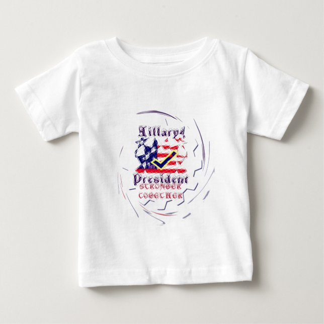 T-shirt Votar na Hillary USA Fortalecendo Minha Preside (Frente)