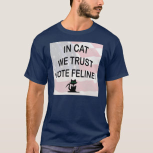 T-shirt Vote Cat com Bandeira Americana