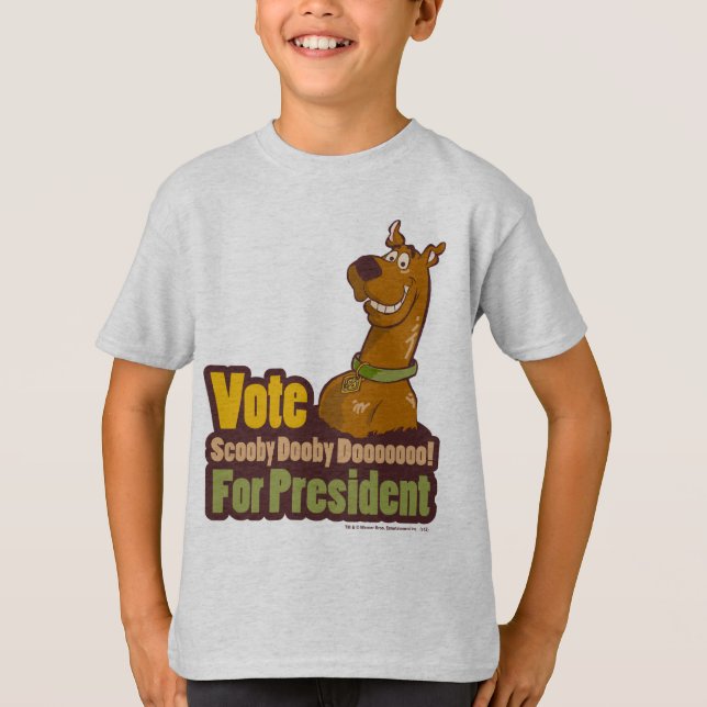 T-shirt Vote Scooby Dooby Doo para Presidente (Frente)