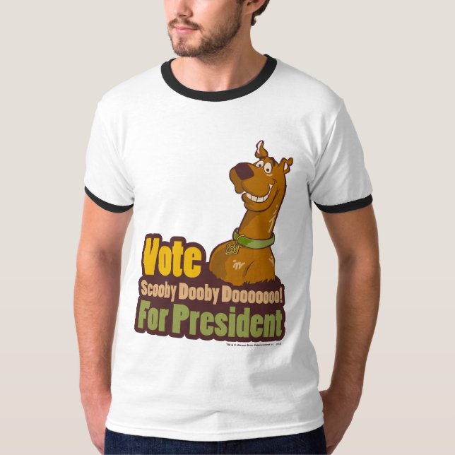 T-shirt Vote Scooby Dooby Doo para Presidente (Frente)