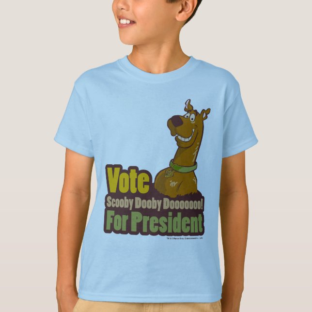 T-shirt Vote Scooby Dooby Doo para Presidente (Frente)