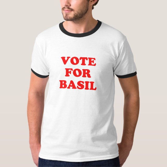 T-shirt Voto para a manjericão (Frente)