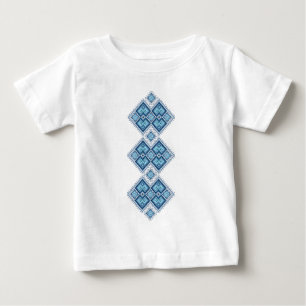 T-shirt Vyshyvanka ucraniano do azul do bordado