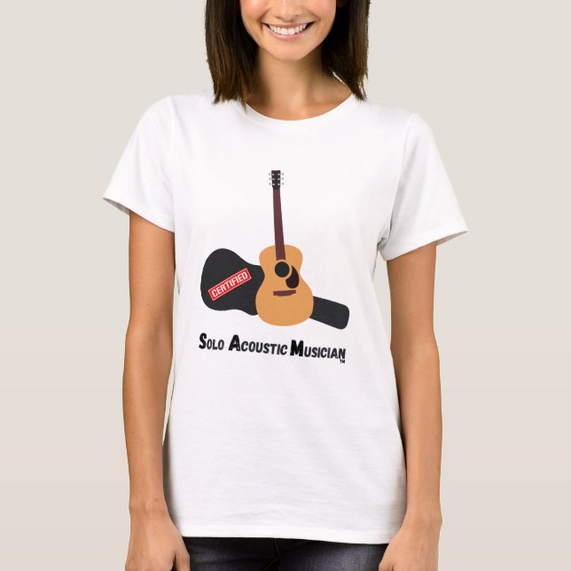 T-Shirt (W) com Escolhida de Guitarra de SAM Certi (Frente)