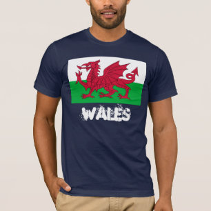 T-shirt Wales com bandeira de Galês