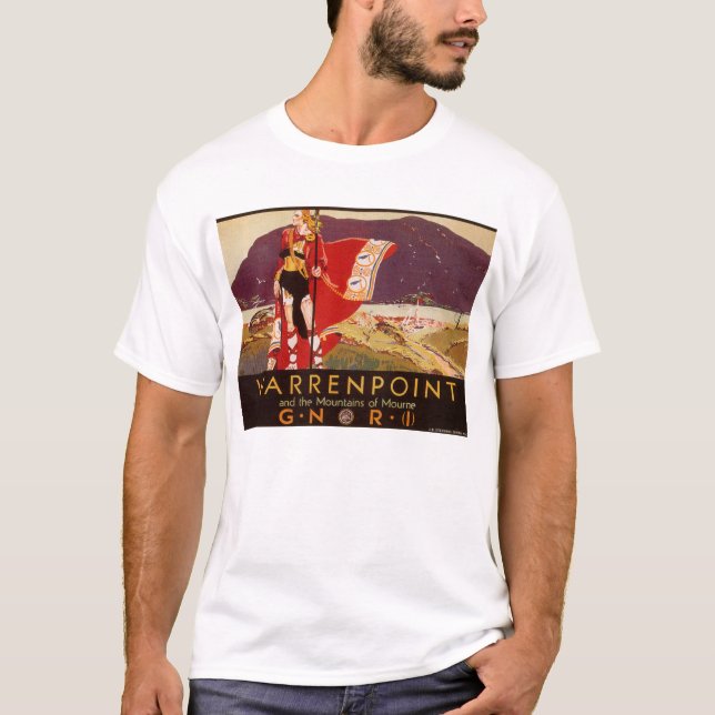 T-shirt Warrenpoint e as montanhas de Mourne (Frente)