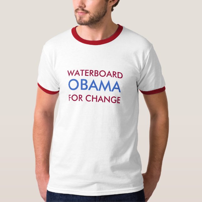 T-SHIRT WATERBOARD, OBAMA, PARA A MUDANÇA (Frente)