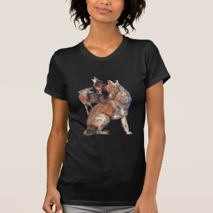T-shirt Watercolor Howling Coyotes Animal Nature Art